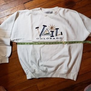 Vintage white embroidered Vail sweatshirt medium